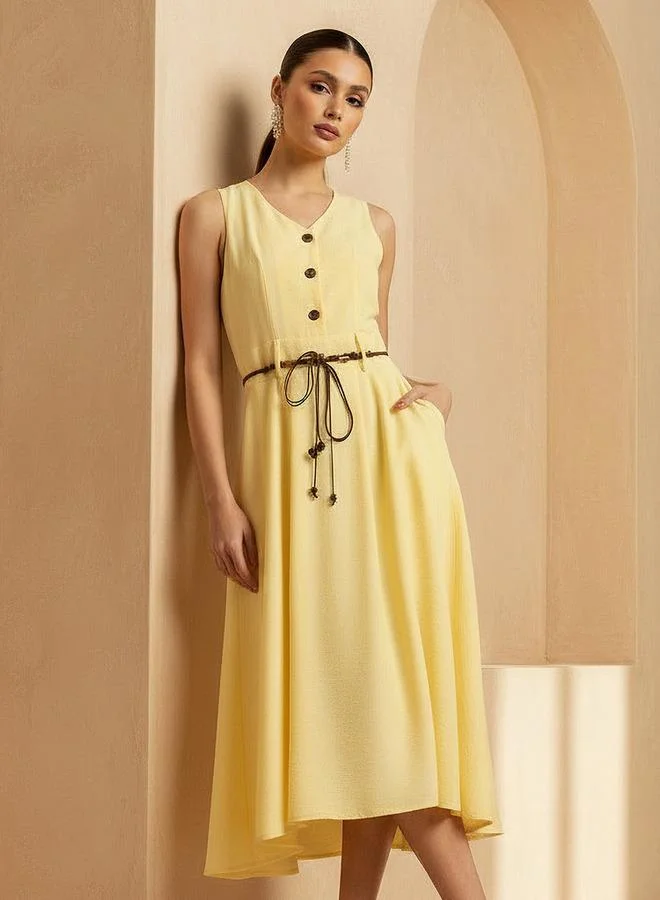 سبلاش فيڤ Midi Shirt Dress with Belt